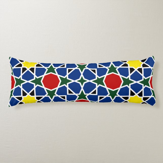  Moroccan Mosaic Geometric Pattern design tile Body Cushion (Front)