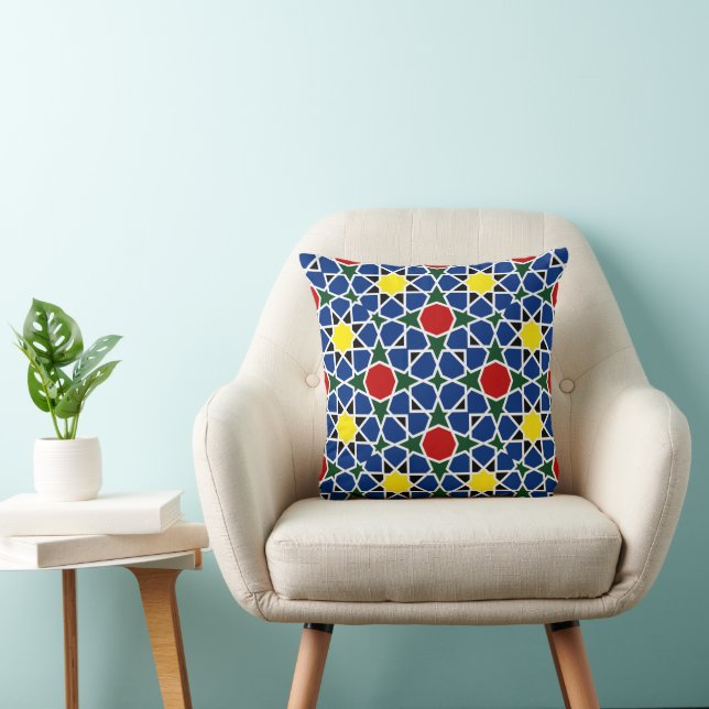  Moroccan Mosaic Geometric Pattern design tile Cushion (Chair)