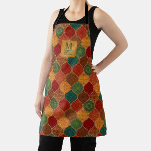 Moroccan Mosaic Geometric Seamless Aztec Pattern Apron