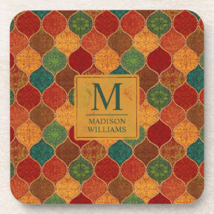 Moroccan Mosaic Geometric Seamless Aztec Pattern Coaster