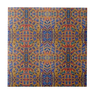 Moroccan mosaic multicolor geometric gold red blue tile