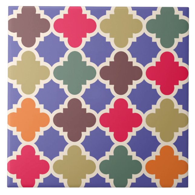 Moroccan Mosaic Pattern Ceramic Tile (Front)