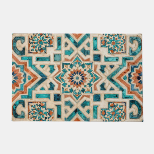 Moroccan Mosaic Pattern Doormat (Front)