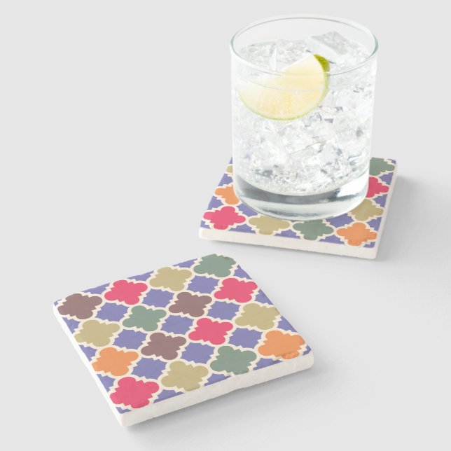 Moroccan Mosaic Pattern Stone Coaster (Side)