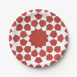 Moroccan mosaic red MAMLUK Paper Plate