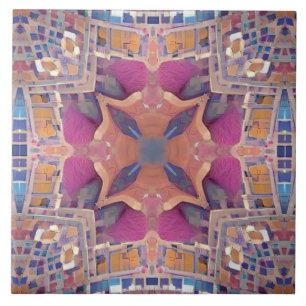 Moroccan mosaic rose geometric design tile