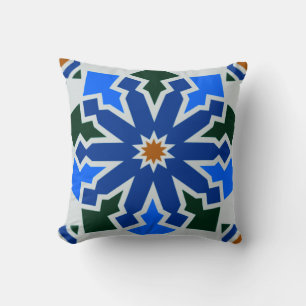 Moroccan Mosaic Tile Flower Arabic Geometric Art 6 Cushion