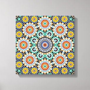 Moroccan Mosaic Traditional Boho Pattern Canvas Print