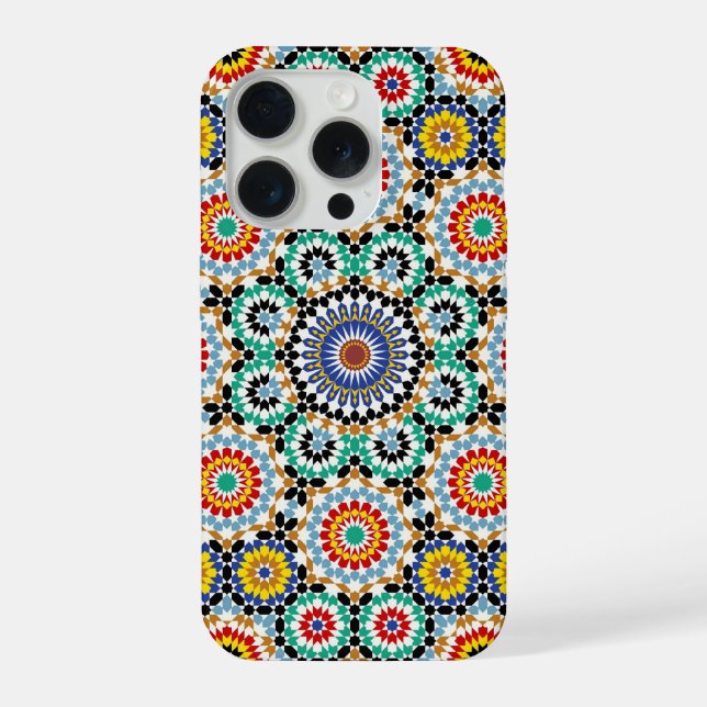 Moroccan Mosaic Traditional Boho Pattern iPhone Case (Back)