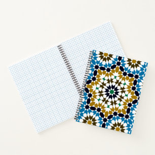 Moroccan Mosaic Traditional Geometric Boho Pattern Notebook