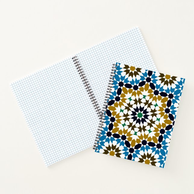 Moroccan Mosaic Traditional Geometric Boho Pattern Notebook (Inside)