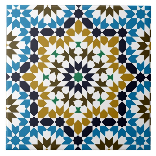 Moroccan Mosaic Traditional Geometric Pattern Tile (Front)