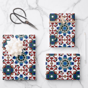 ,Moroccan,mosaic,Turkish, Wrapping Paper Sheet