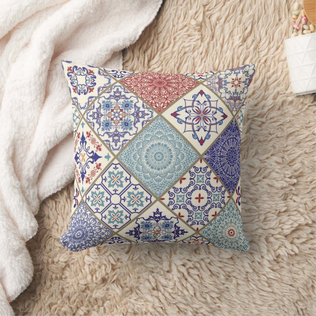 Moroccan Mosaic Vintage Classic Pattern Cushion (Blanket)