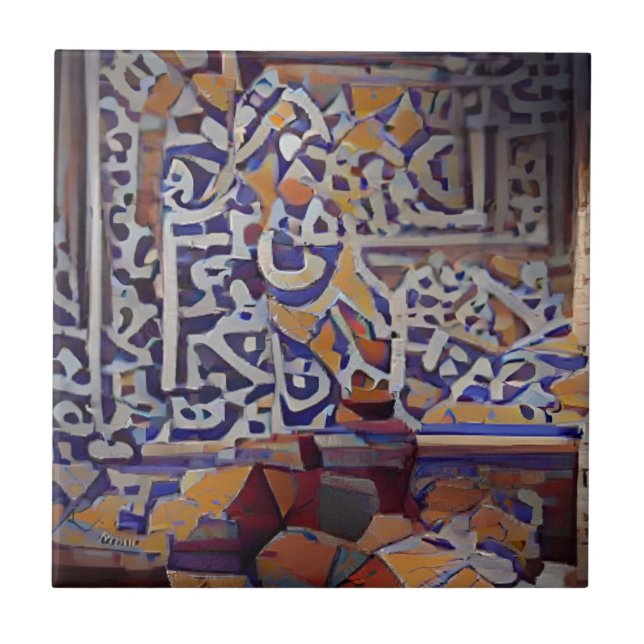 Moroccan mosaic wall geometric art tile (Front)