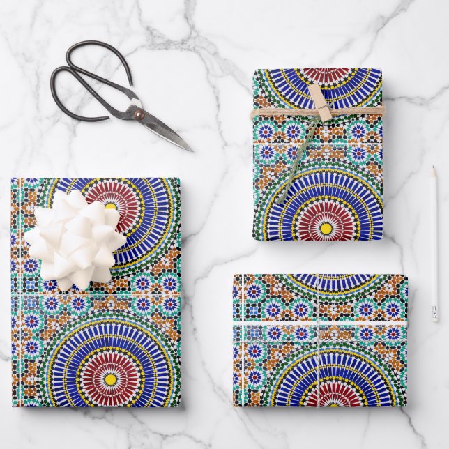 Moroccan Mosaic Wrapping Paper Sheet (Front)
