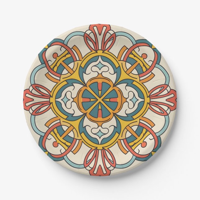 Moroccan mosaics paper plate (Front)