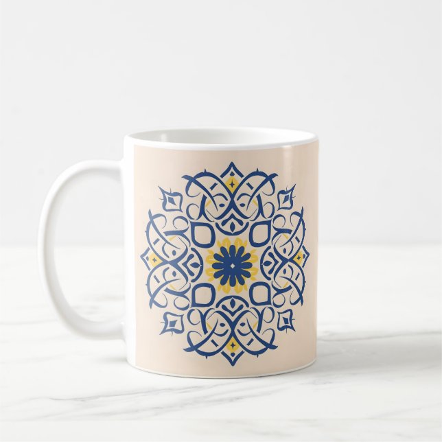 moroccan motif. mandala coffee mug (Left)