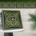 Moroccan  Ornament Green Marble & Gold Tile<br><div class="desc">Moroccan  Ornament Green Marble & Gold</div>
