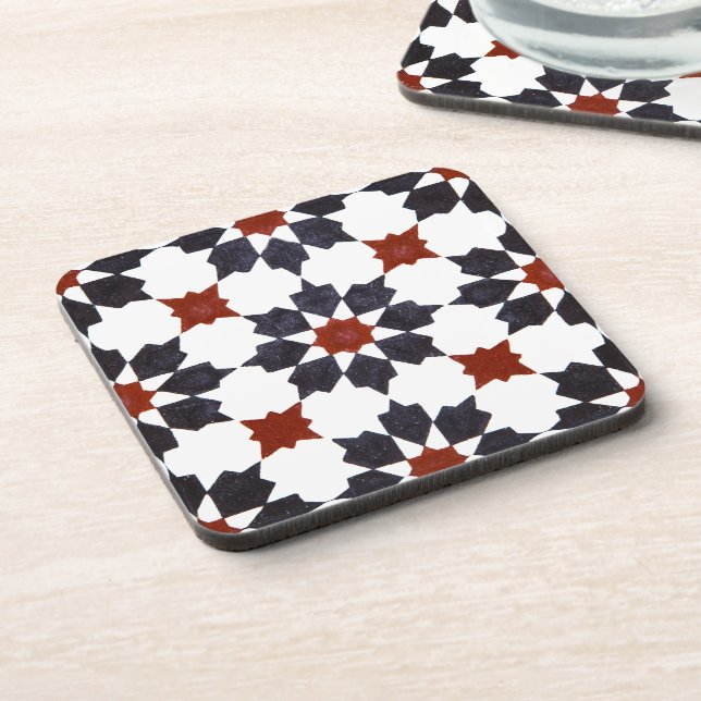 Moroccan Ornamental Seamless Triangle Damask Coaster (Left Side)