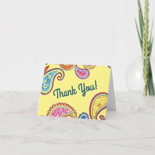 Moroccan Paisley Cute Colourful Birthday Party Card