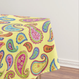 Moroccan Paisley Cute Colourful Birthday Party Tablecloth