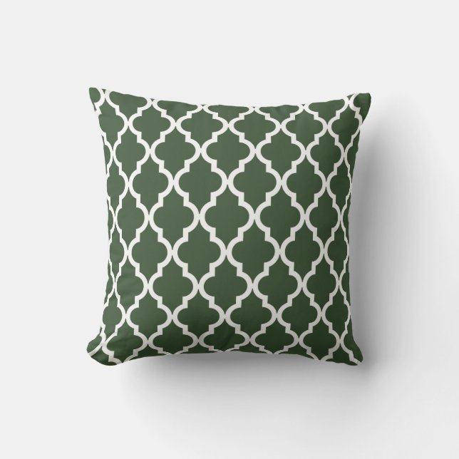 Moroccan Pattern: Hunter Green Cushion (Front)