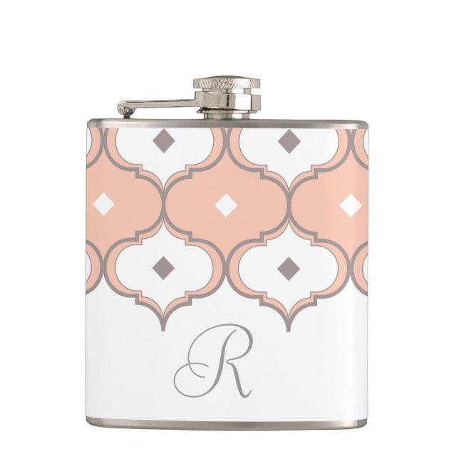 Moroccan Pattern Monogram Flask (Front)
