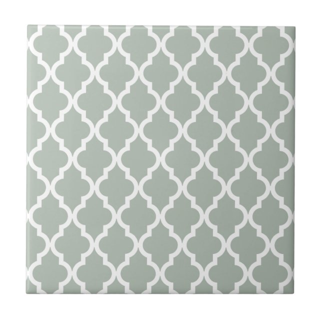 Moroccan Pattern: Neutral Green Tile (Front)