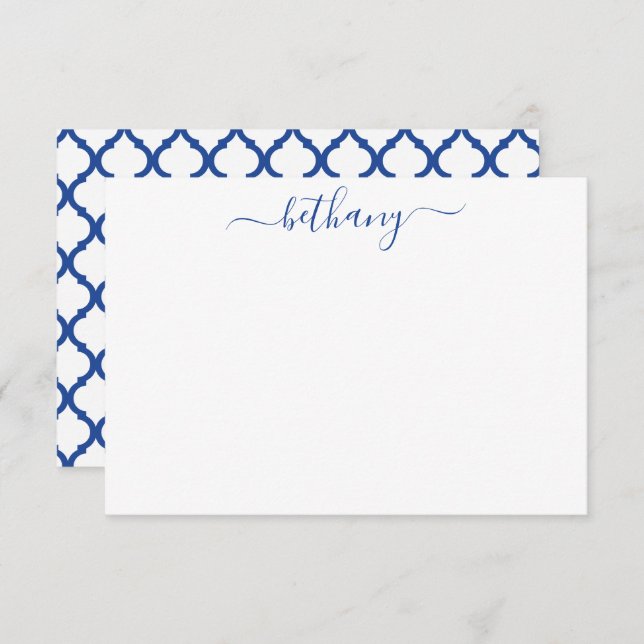 Moroccan Pattern Personalised Note Cards (Front/Back)