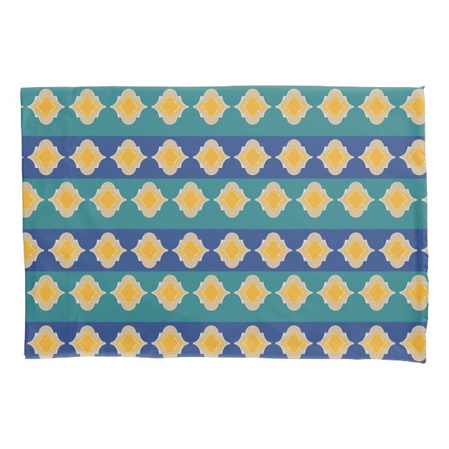 Moroccan peacock hues  pillowcase (Front)