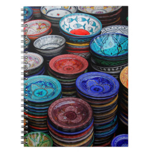 Moroccan Plates At Market Spiral Notebook
