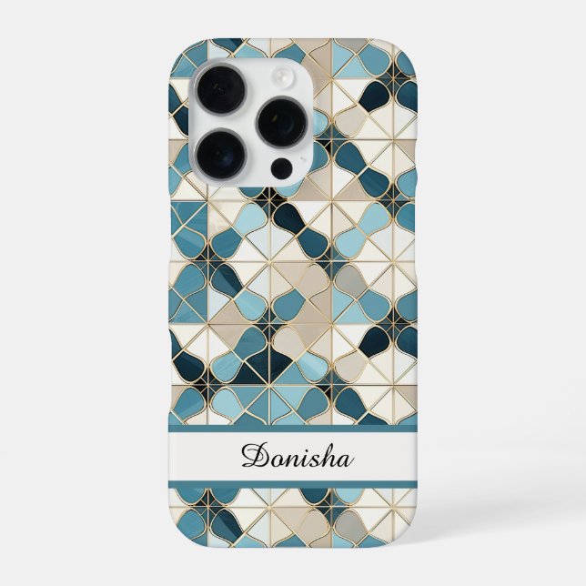 Moroccan Pool Tile Personalised iPhone Case (Back)