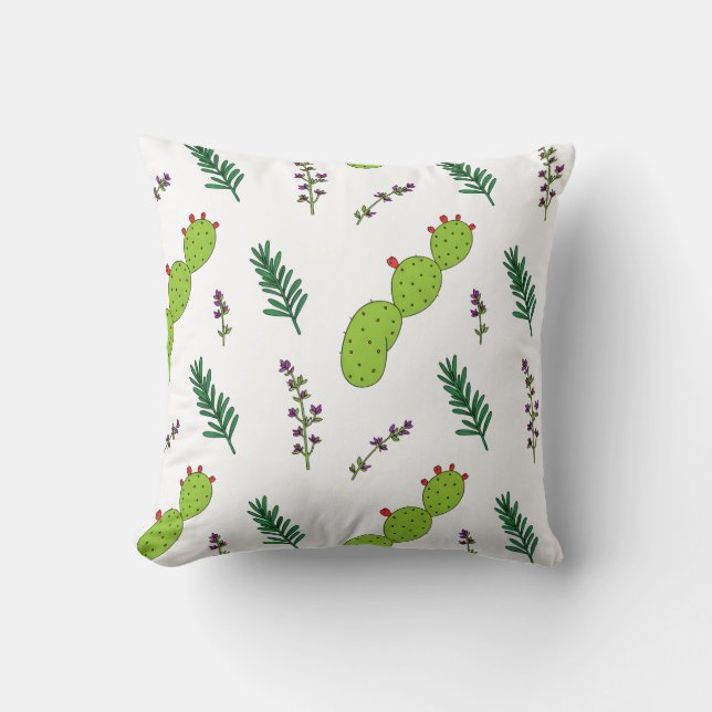 Moroccan Prickly Pear Cactus Pattern Cushion (Front)