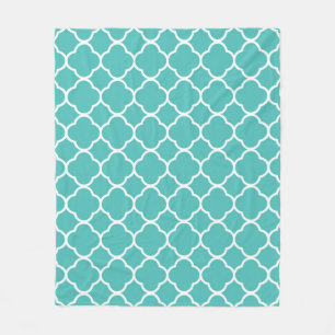 Moroccan quatrefoil fleece blanket