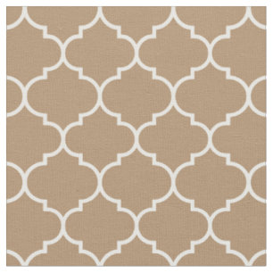 Moroccan Quatrefoil Iced Coffee & White Fabric