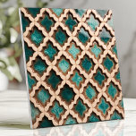 Moroccan Quatrefoil Tile Teal Rustic Vintage<br><div class="desc">Bring a touch of rustic elegance to your home with this beautiful, Moroccan-inspired ceramic tile. The design features a repeating quatrefoil pattern in varying shades of teal and turquoise, with a distressed, weathered finish and brown outlining for a vintage look. This tile is perfect for adding a unique, handcrafted feel...</div>
