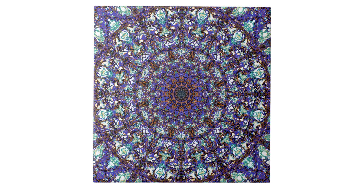 Moroccan romantic coloured mandala pattern tile | Zazzle.co.nz