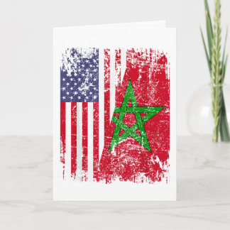 MOROCCAN ROOTS | Half American Flag | MOROCCO FLAG Card