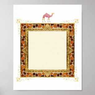 Moroccan Sahara Gold Foil Invitation Frame - Luxur Poster