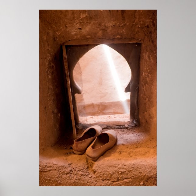Moroccan Shoes At Window Poster (Front)