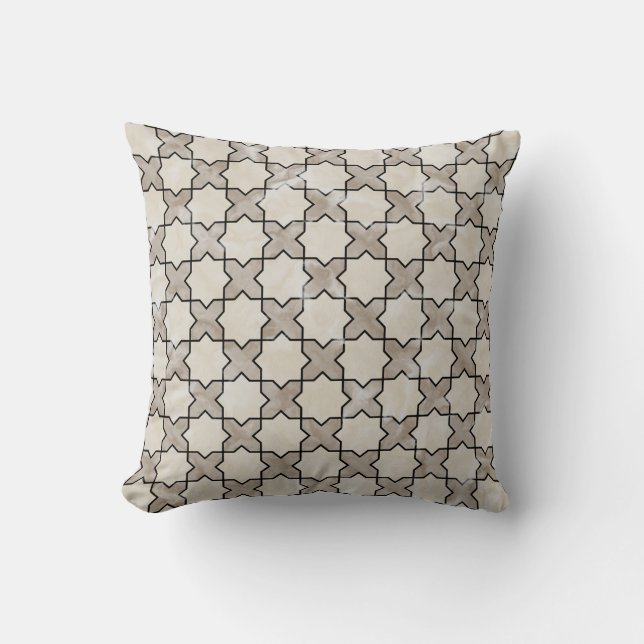 Moroccan Simple Pattern Zellige Tile 1 Grey Big Cushion (Front)