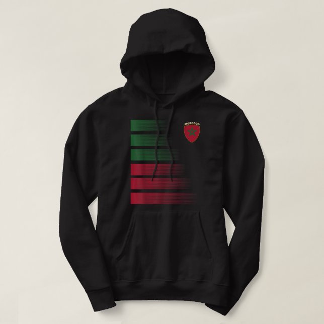 Moroccan Soccer Jersey Morocco Football Morocco Fl Hoodie (Design Front)