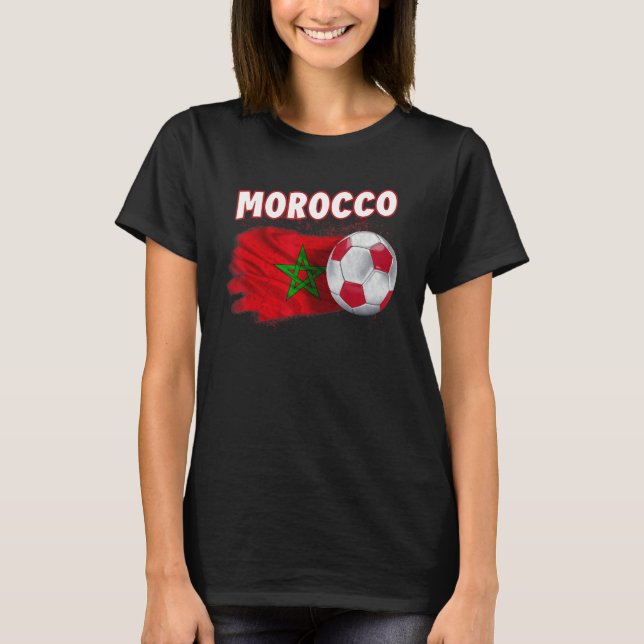 moroccan soccer team men moroccan flag morocco soc T-Shirt (Front)