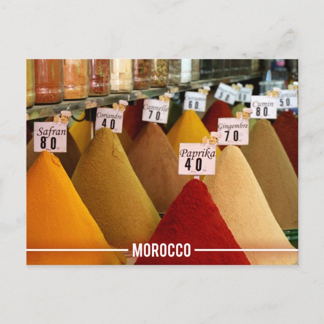 Moroccan Spices, Essential Spices in Moroccan Postcard (Front)
