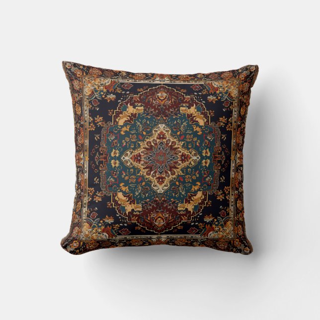 Moroccan Style Red Blue Cushion (Front)