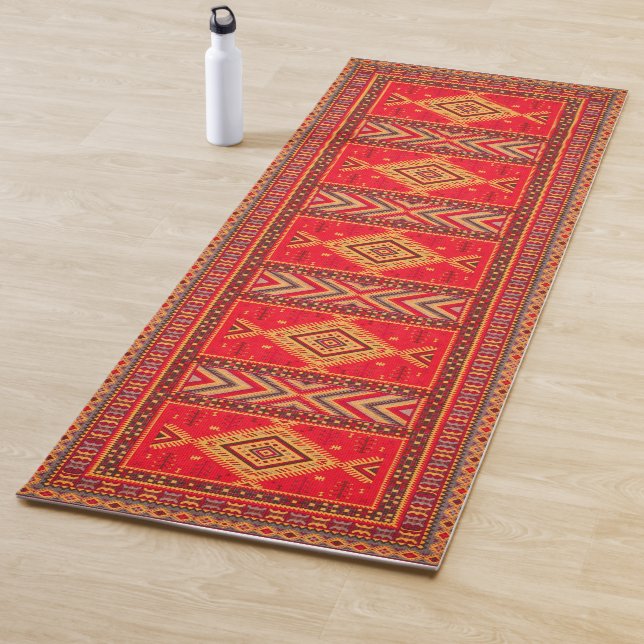 Moroccan Sunrise: Geometric Boho Elegance Yoga Mat (In Situ)