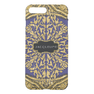 Moroccan Swirl Scroll Gold Glitter Elegant Name iPhone 8 Plus/7 Plus Case