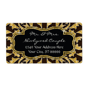 Moroccan Swirl Scroll Gold Glitter Elegant Wedding
