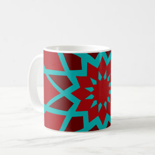 Moroccan Teal And Red Pattern Coffee Mug